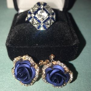 New Beautiful Sterling Silver Ring & Earrings set